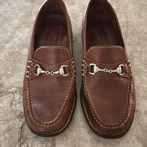 COLE HAAN Brown Leather Equestrian Loafers